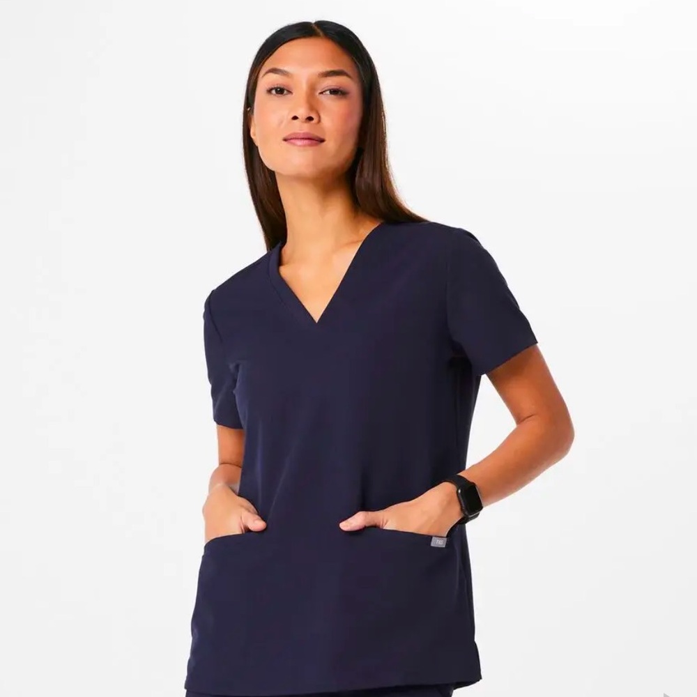 Figs Casma Scrub Top Women’s Sz Small Blue Medical Workwear Healthcare Hospital - Picture 9 of 9